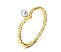 Pearl Gold Plated Silver Rings NSR-2905-GP